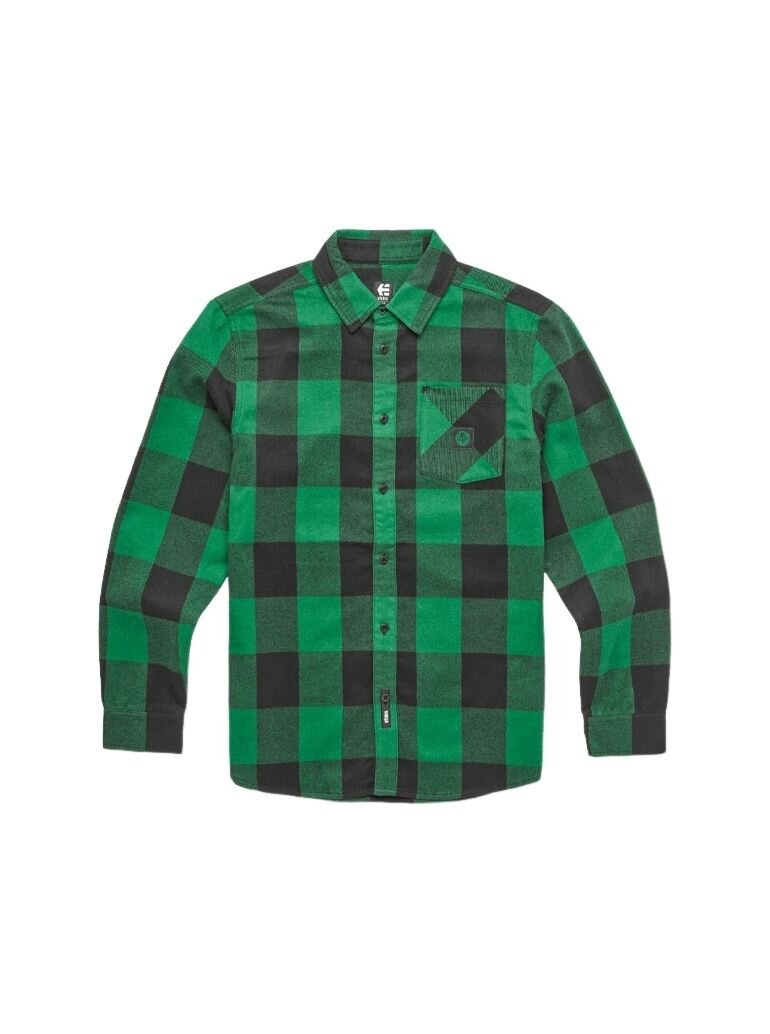 Etnies pánská košile Dig L/S Flannel Black/Green | Černá | Velikost XL