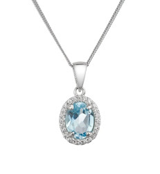 Evolution Group - Pavona Blyštivý stříbrný náhrdelník s pravým topazem a zirkony 12086.3