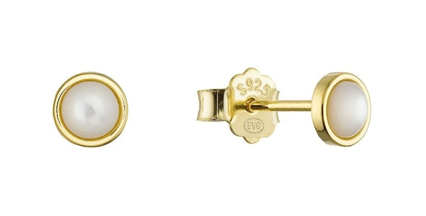 Evolution Group - Pavona Drobné pozlacené náušnice s perletí 11703.1