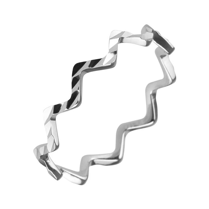 Evolution Group - Pavona Elegantní stříbrný prsten vlnky s ozdobným prolisováním 65008 52 mm