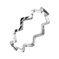 Evolution Group - Pavona Elegantní stříbrný prsten vlnky s ozdobným prolisováním 65008 52 mm