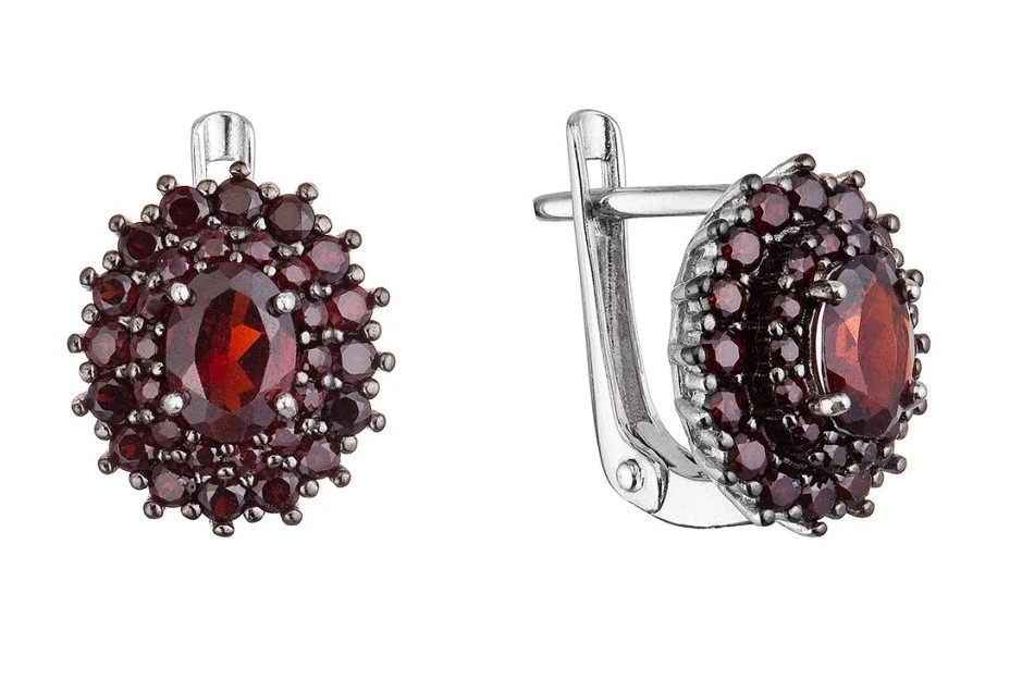 Evolution Group - Pavona Luxusní visací náušnice s pravými granáty 11497.3