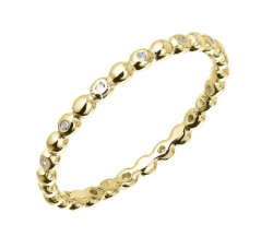 Evolution Group - Pavona Minimalistický pozlacený prsten se zirkony 15005.1 crystal 51 mm