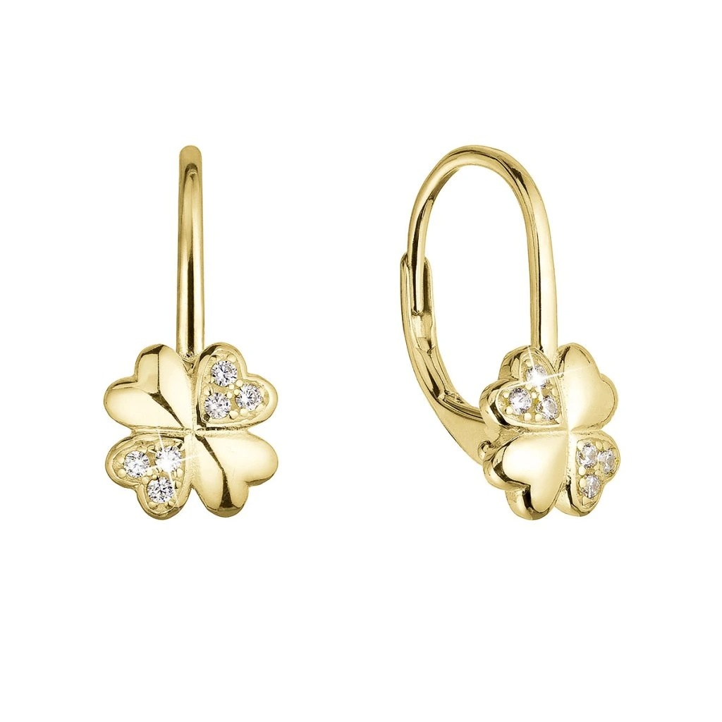 Evolution Group - Pavona Pozlacené visací náušnice se čtyřlístky 11502.1/AU