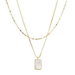 Evolution Group - Pavona Pozlacený dvojitý náhrdelník s perletí 12155.1