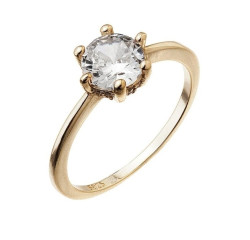 Evolution Group - Pavona Pozlacený zásnubní prsten s čirým zirkonem 15013.1 crystal 52 mm