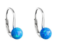 Evolution Group - Pavona Půvabné stříbrné náušnice s modrým syntetickým opálem 11242.1