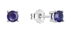 Evolution Group - Pavona Stříbrné náušnice pecky s pravým safírem 11483.3