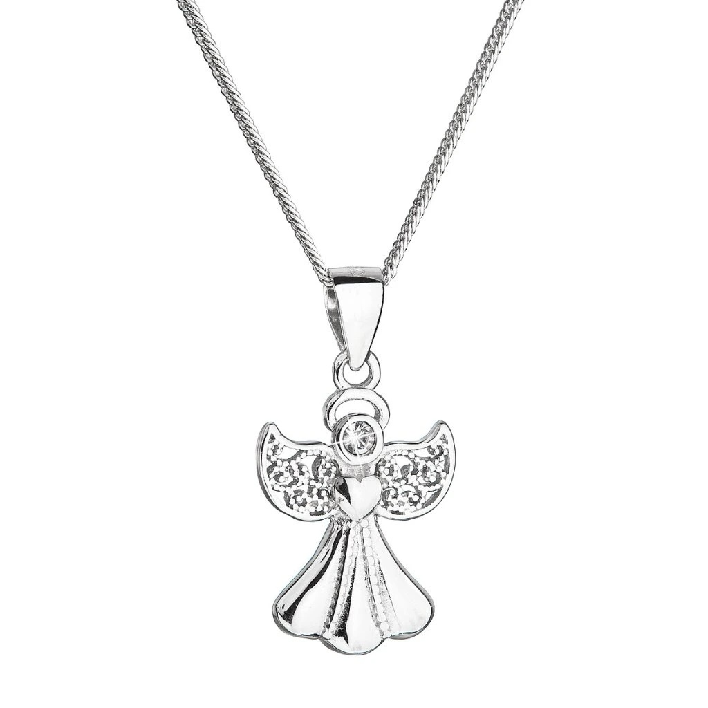 Evolution Group - Pavona Stříbrný náhrdelník Andělíček s krystalem Swarovski 32077.1