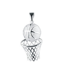 Evolution Group - Pavona Stříbrný přívěsek Basketbalový míč a síť 64024