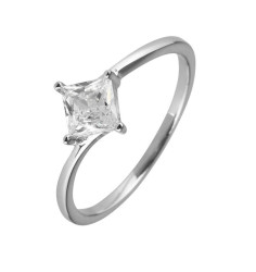 Evolution Group - Pavona Stříbrný prsten se zirkonem Čtverec 15006.1 crystal 57 mm