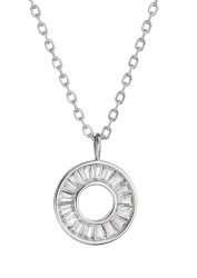 Evolution Group - Pavona Třpytivý stříbrný náhrdelník Kruh se zirkony 12069.1