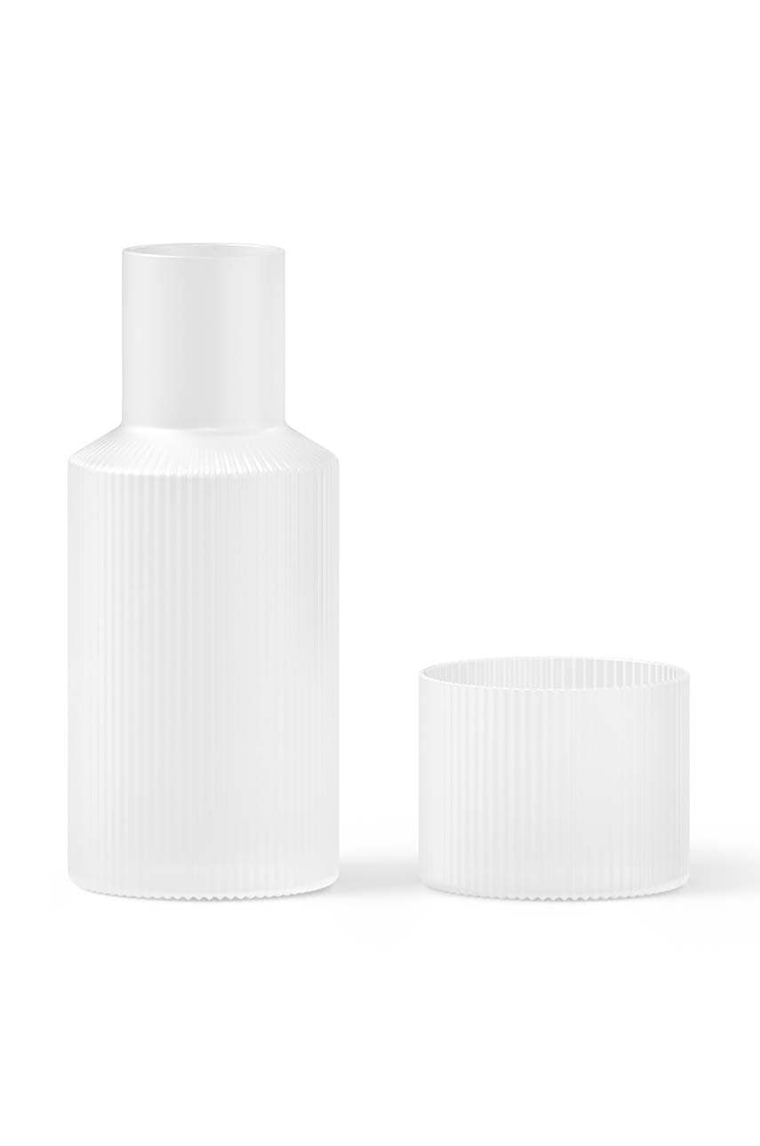 Ferm Living  Karafa se sklenicí  Ripple Small Carafe Set 500 ml / 200 ml.