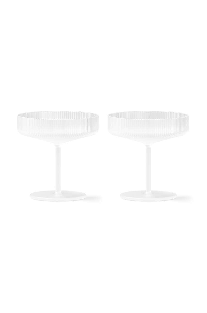 Ferm Living  Sada sklenic na šampaňské  Ripple Champagne Saucers 150 ml 2-pack