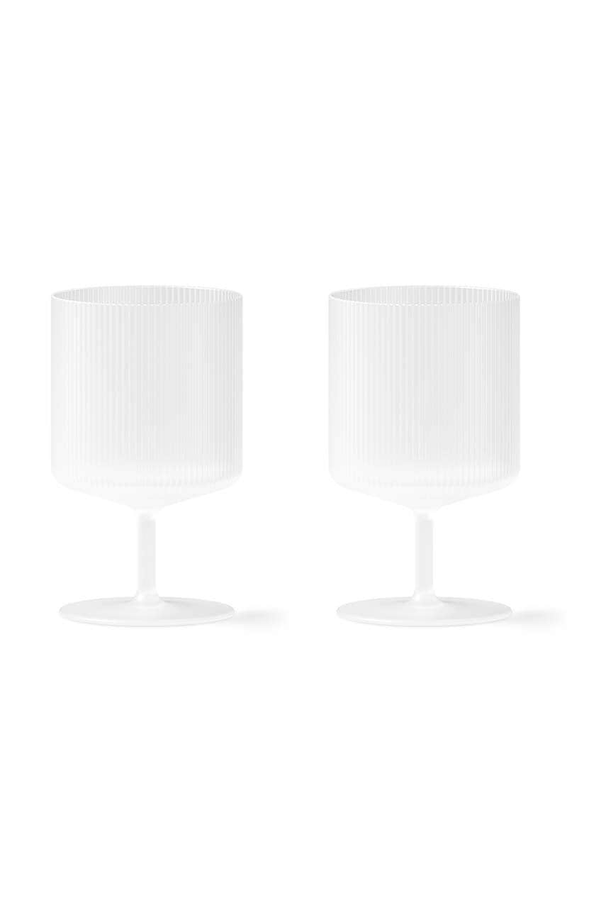 Ferm Living  Sada sklenic na víno  Ripple Wine Glasses 270 ml 2-pack
