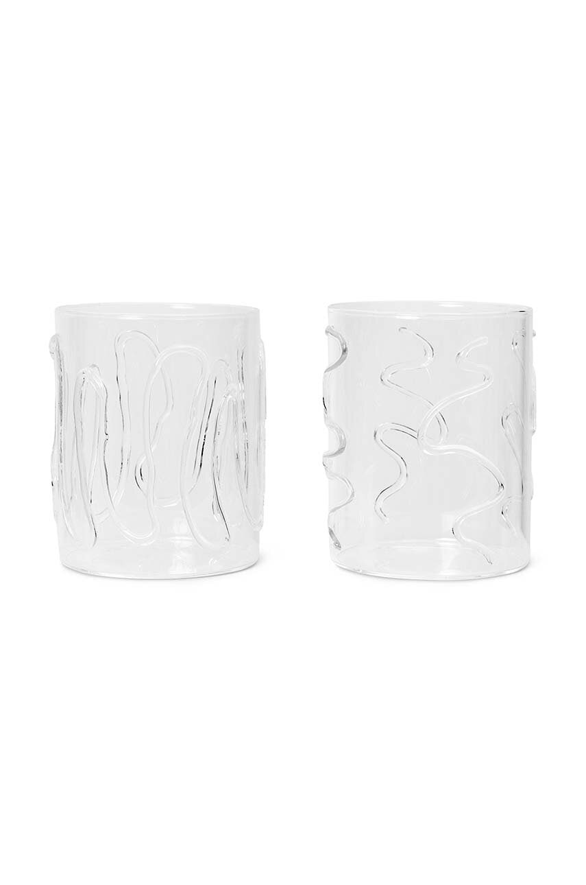 Ferm Living  Sada skleniček  Doodle Glasses 350 ml 2-pack
