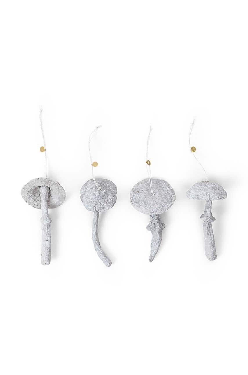 Ferm Living  Sada svátečních dekorací  Mushroom Ornaments 4-pack