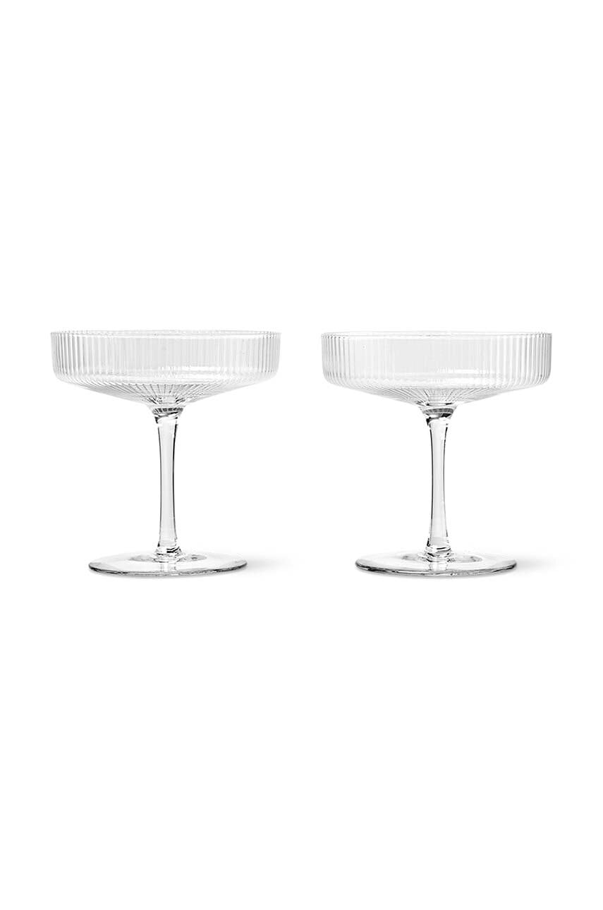 Ferm Living  Sklenice na šampaňské  Ripple Champagne 150 ml 2-pack