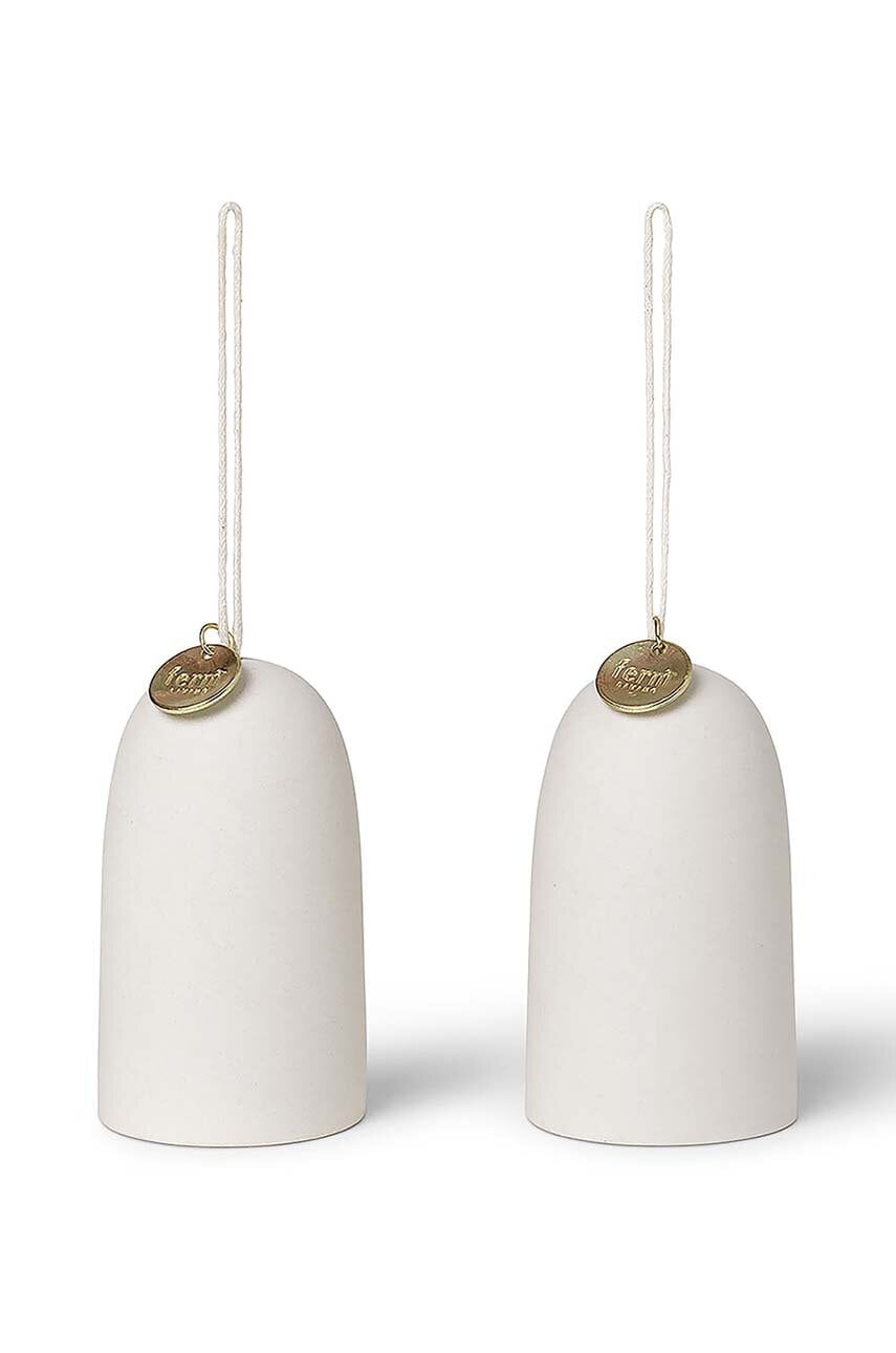 Ferm Living  Vánoční dekorace  Bell Ceramic Ornaments 2-pack