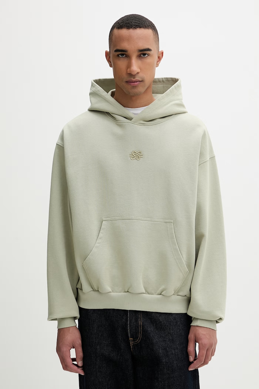 Filling Pieces  mikina s kapucí pánská bavlněná Boxy Embroidered