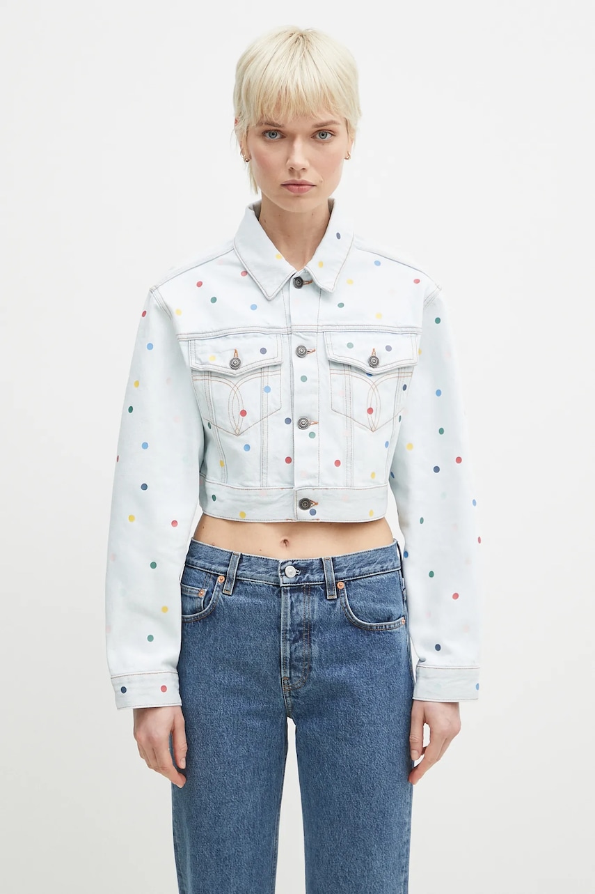 Fiorucci  Bavlněná džínová bunda  Confetti Dot Cropped Denim