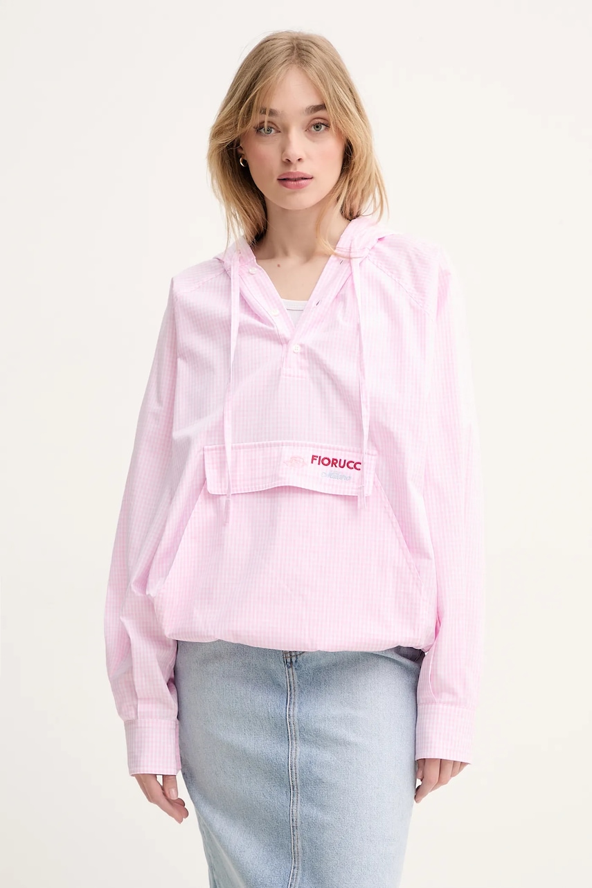Fiorucci  Bavlněná mikina  Gingham Logo Hoodie Shirt