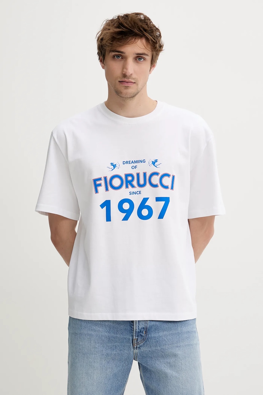 Fiorucci  Bavlněné tričko  White Dreaming 1967 Print Boxy Fit T-Shirt