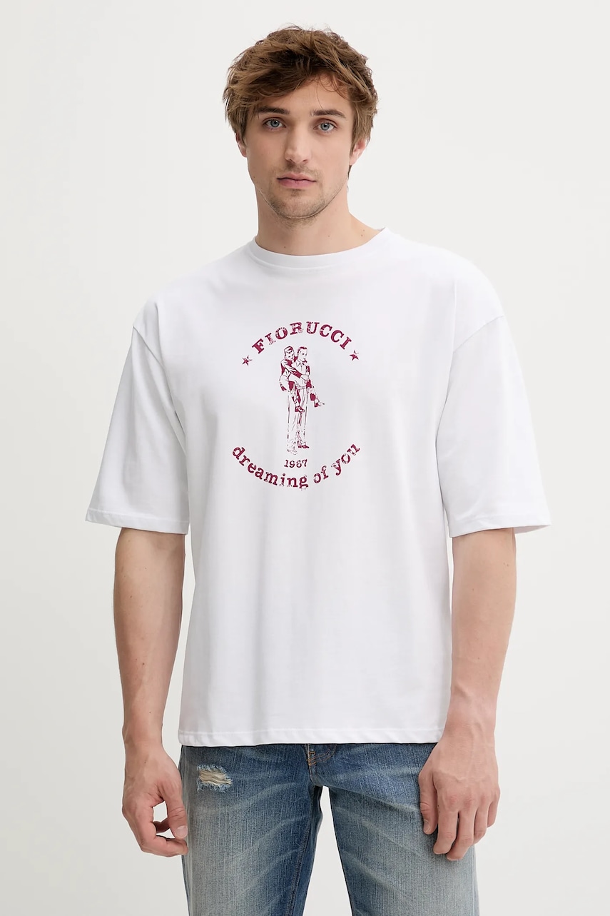 Fiorucci  Bavlněné tričko  White Dreaming of You Print Relaxed Fit T-Shirt