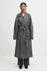 Fiorucci  Kabát s příměsí vlny  Herringbone Maxi