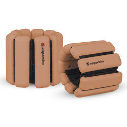Fitness závaží na kotník a zápěstí inSPORTline Brace 2x0,5 kg mocha mousse