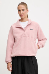 Fleecová mikina Columbia Jasper dámská, růžová barva, hladká, 2142381