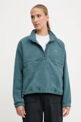 Fleecová mikina Columbia Jasper dámská, tyrkysová barva, hladká, 2142381