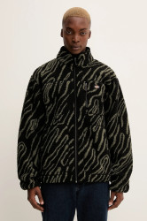 Fleecová mikina Dickies pánská, černá barva, vzorovaná, DK0A87NS