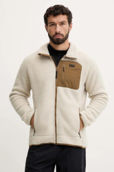 Fleecová mikina Helly Hansen PANORAMA béžová barva, hladká, 49460
