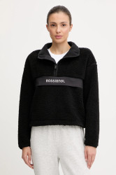 Fleecová mikina Rossignol ALLTRACK dámská, černá barva, hladká, RLOWL03