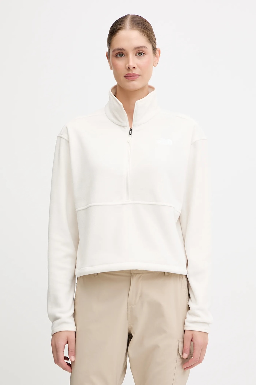 Fleecová mikina The North Face dámská, béžová barva, hladká, NF0A8D2CQLI1