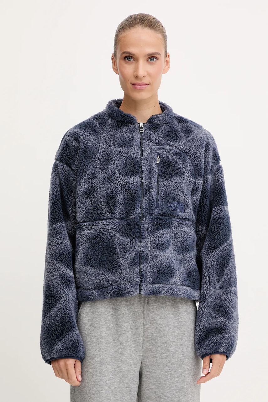 Fleecová mikina The North Face Extreme Pile dámská, tmavomodrá barva, vzorovaná, NF0A8D5XD3O1
