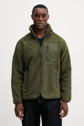 Fleecová mikina Tommy Hilfiger pánská, zelená barva, hladká, MW0MW40420