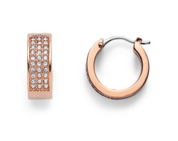 Fossil Blyštivé pozlacené náušnice z oceli Pavé JOF00169791