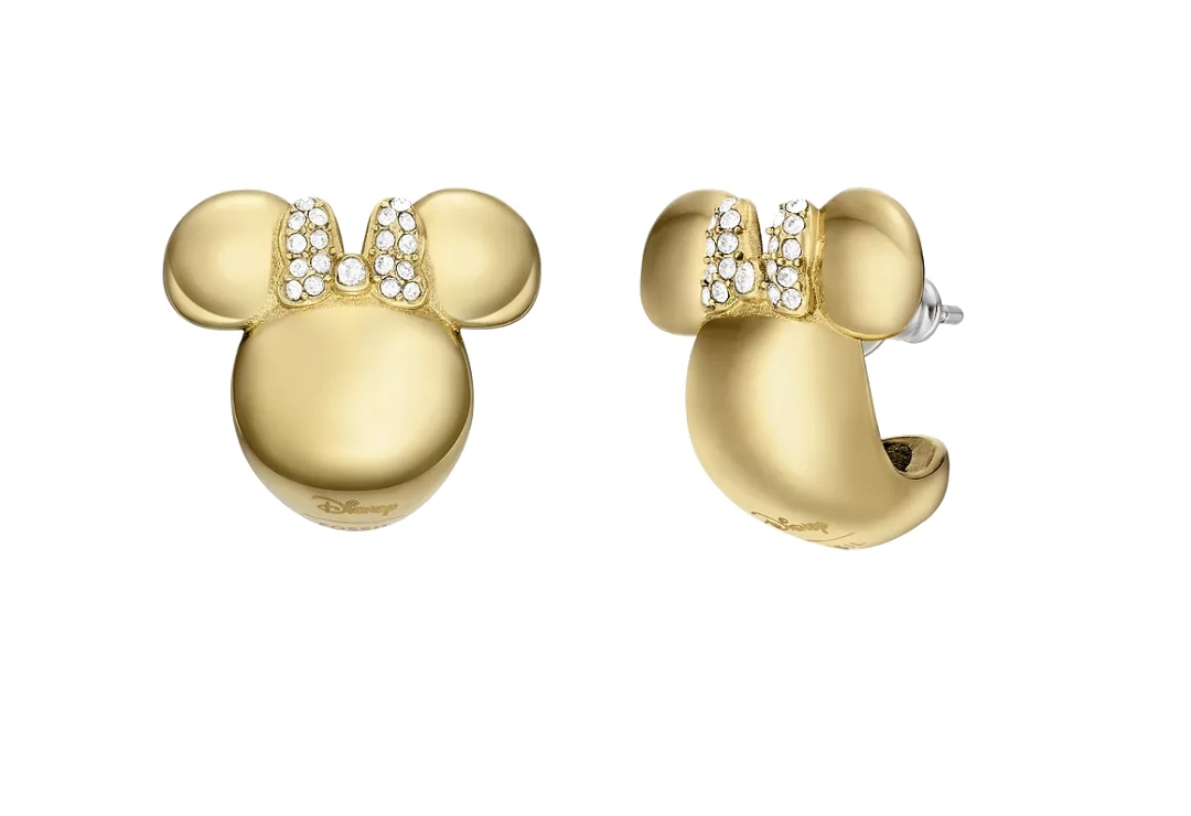 Fossil Pozlacené visací náušnice Disney Minnie JFC04705710