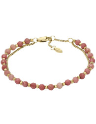 Fossil Překrásný pozlacený dvojitý náramek s korálky JF04682710