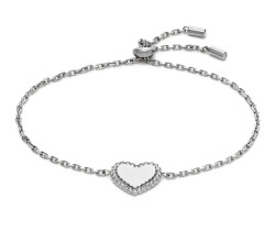 Fossil Půvabný ocelový náramek Srdíčko se zirkony JOF00941040