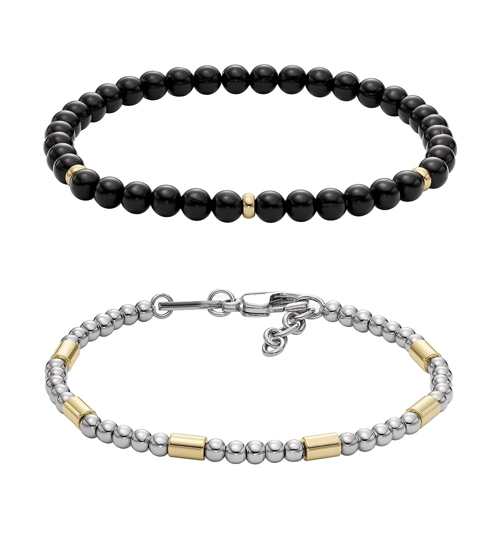Fossil Stylový set pánských korálkový náramků JGFTSET1105