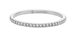 Fossil Třpytivý ocelový prsten Ellis Pavé JF04687040 52 mm