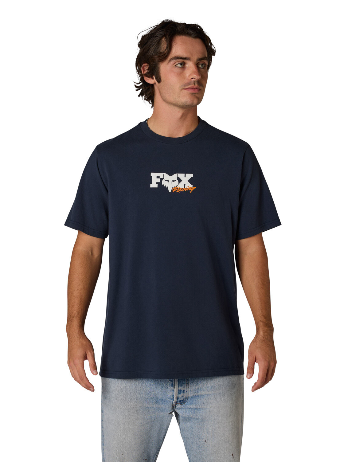 Fox pánské tričko Checker 195 Original SS Midnight | Modrá | Velikost XL | 100% bavlna