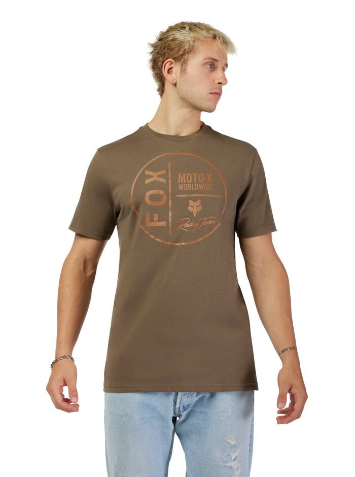 Fox pánské tričko Worldwide Ss Prem Military | Hnědá | Velikost XL