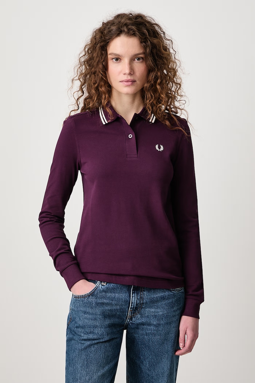 Fred Perry  tričko s dlouhým rukávem dámské bavlněné