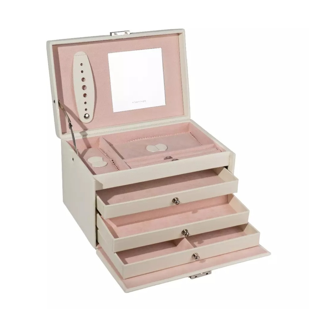 Friedrich Lederwaren Luxusní krémová šperkovnice Classico Rosé 23238-13