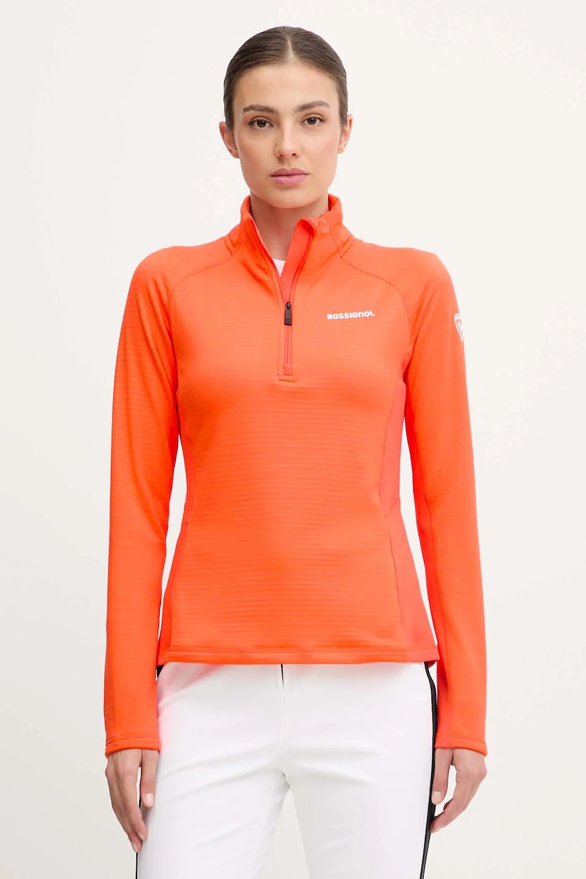 Funkční mikina Rossignol BLACKSIDE dámská, oranžová barva, hladká, RLOWL01