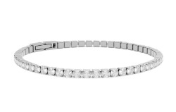 Furiosa Blyštivý tenisový náramek s čirými krystaly Swarovski SB-TENNIS-S 17 cm